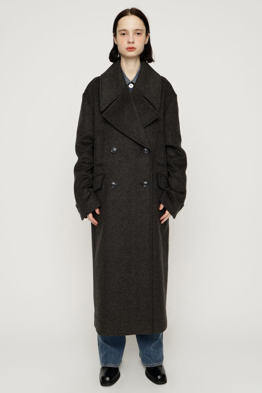 BIG COLLAR DOUBLE LONG コート T.GRY FREE