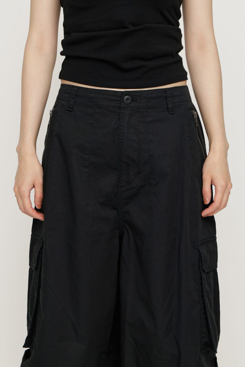 OVER LOOSE ZIP CARGO パンツ BLK 1
