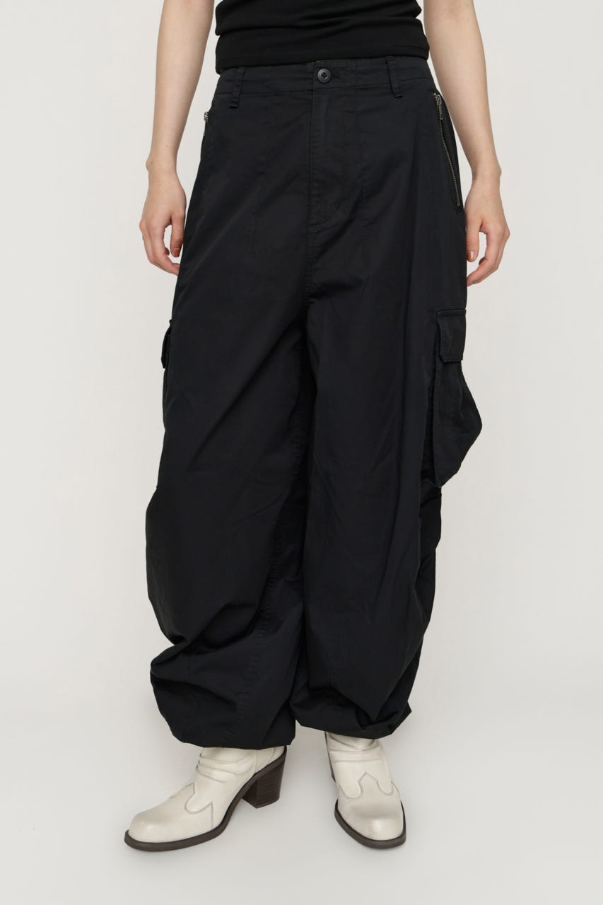 OVER LOOSE ZIP CARGO パンツ BLK 1
