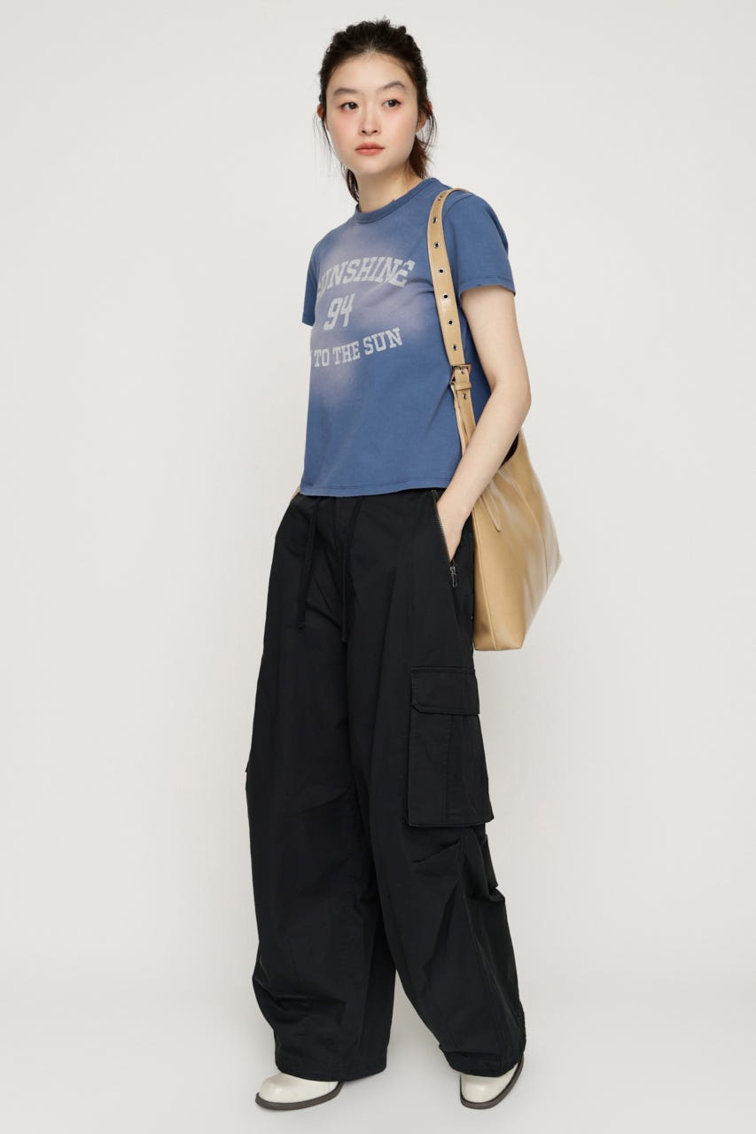 OVER LOOSE ZIP CARGO パンツ BLK 1