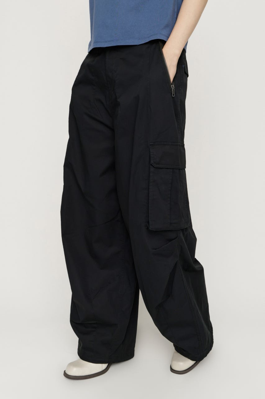 OVER LOOSE ZIP CARGO パンツ BLK 1