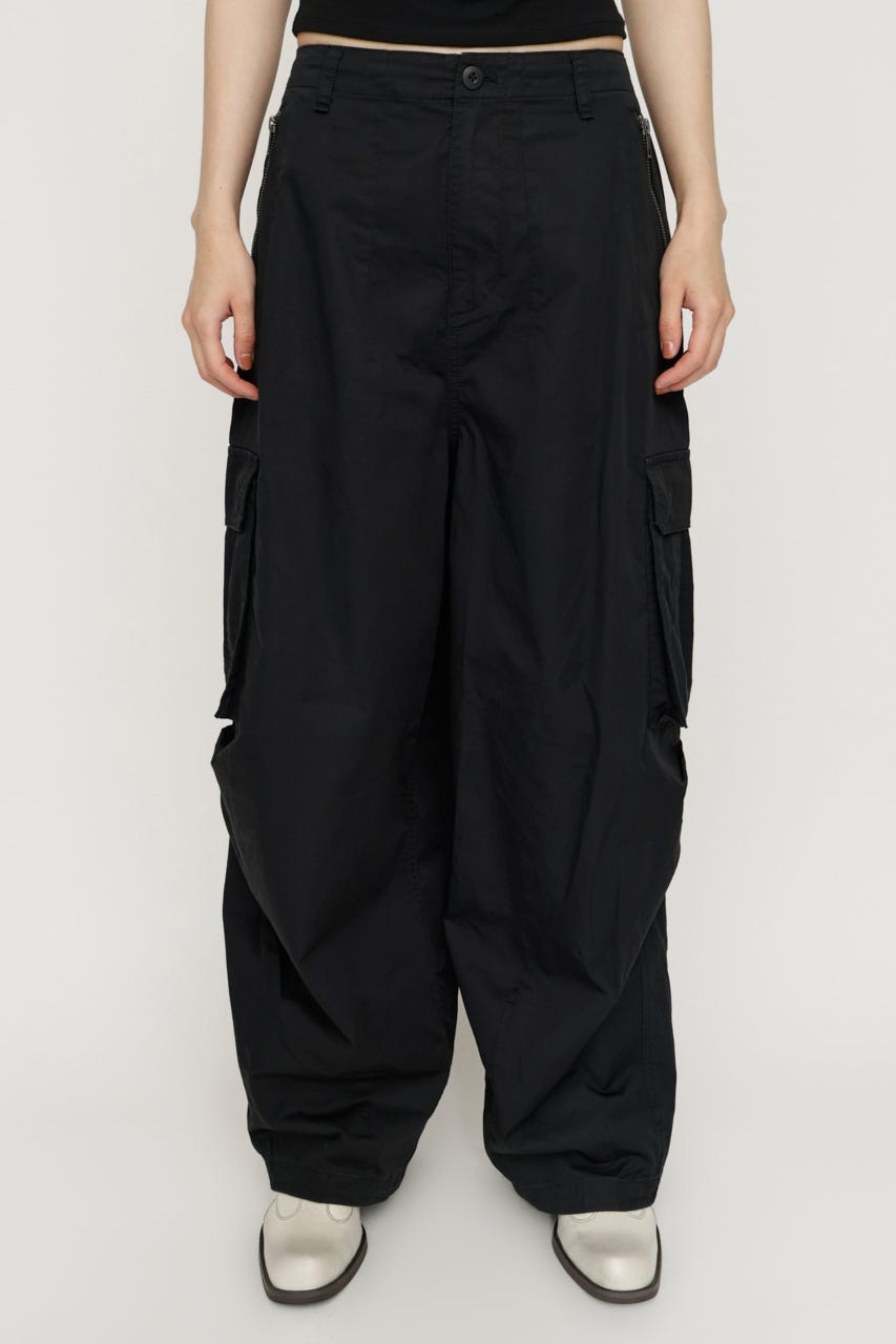 OVER LOOSE ZIP CARGO パンツ BLK 1