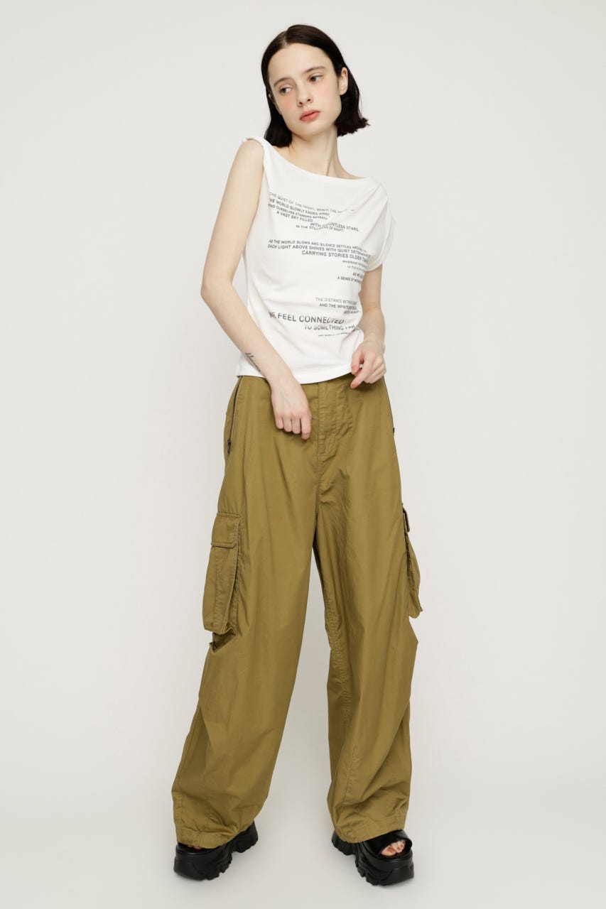 OVER LOOSE ZIP CARGO パンツ KHA 2
