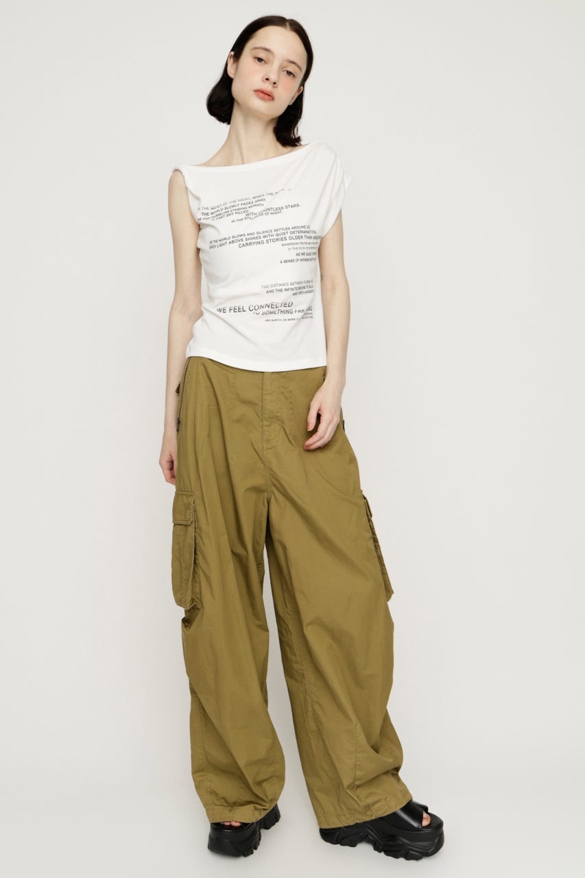 OVER LOOSE ZIP CARGO パンツ KHA 2