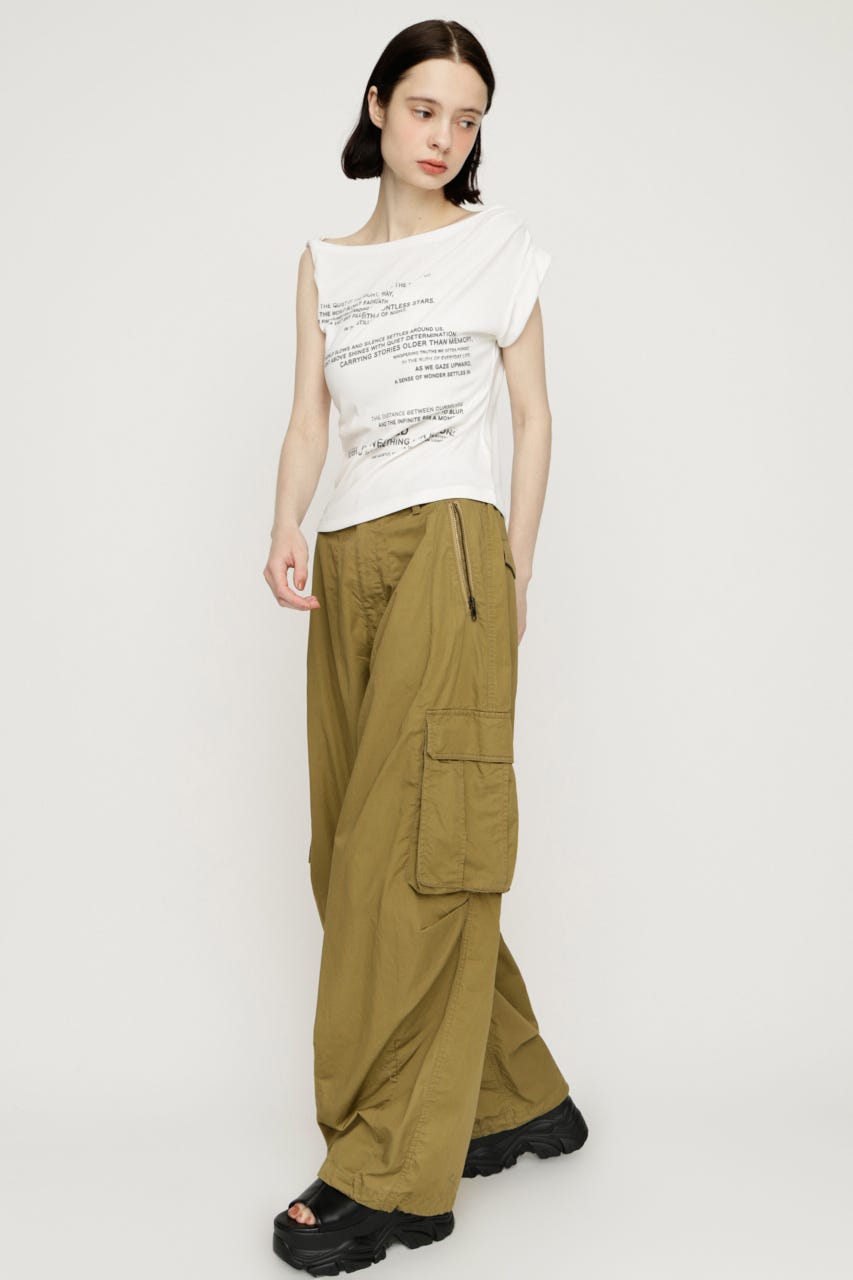 OVER LOOSE ZIP CARGO パンツ KHA 2