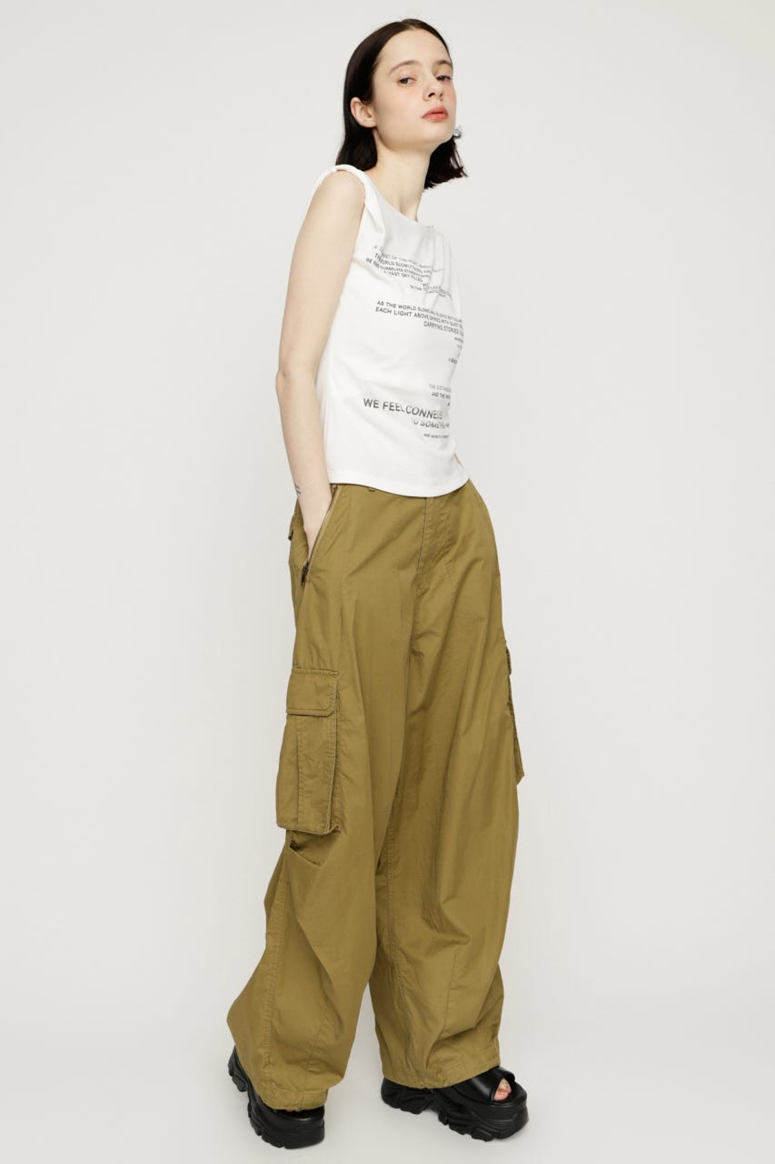 OVER LOOSE ZIP CARGO パンツ KHA 2