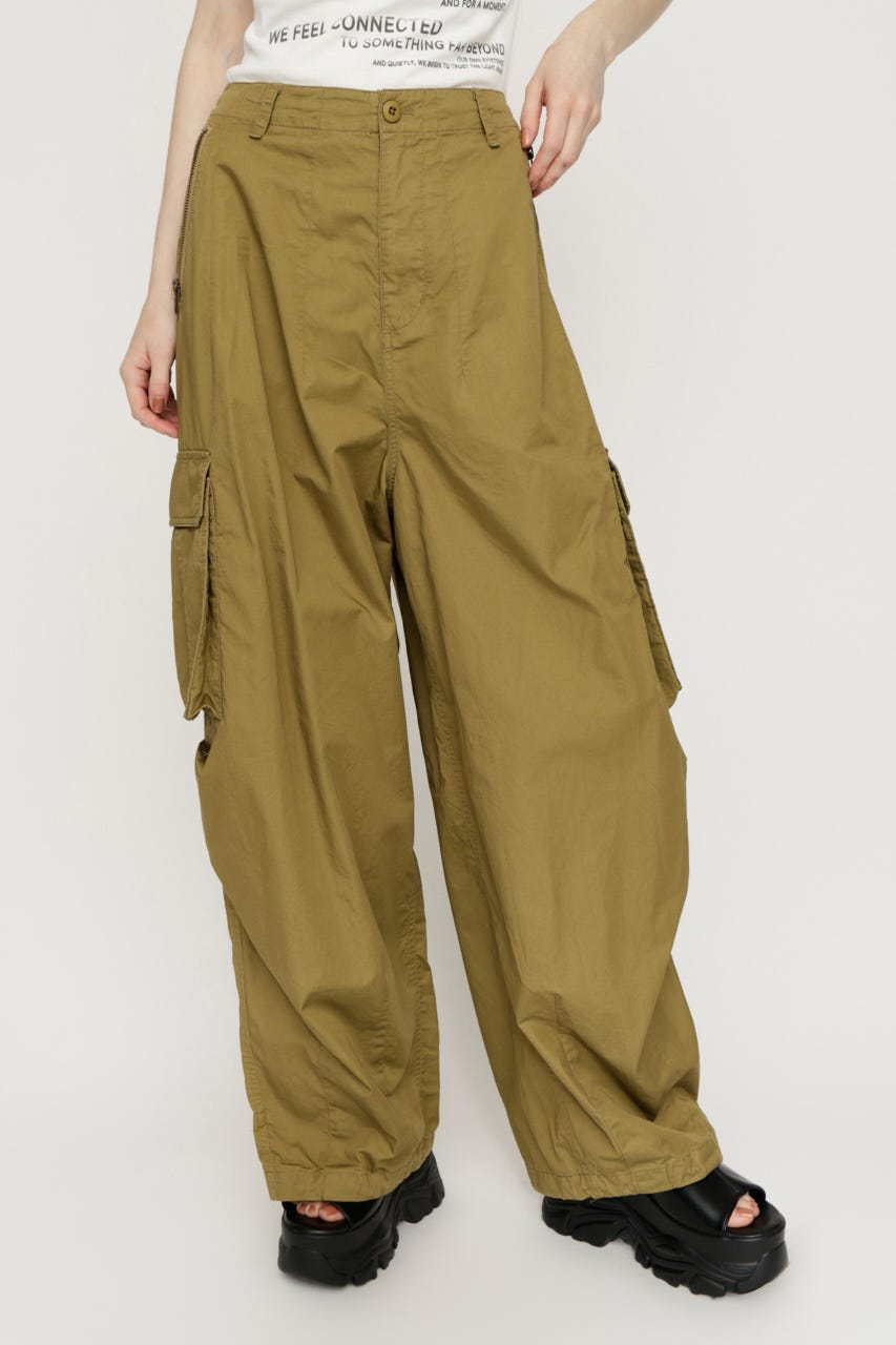 OVER LOOSE ZIP CARGO パンツ KHA 2