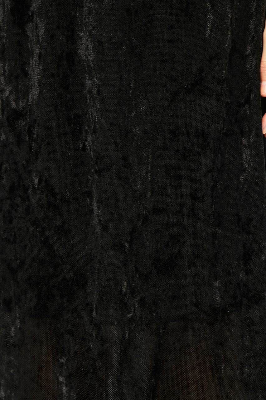 SHEER CHENILLE ロングスカート BLK FREE