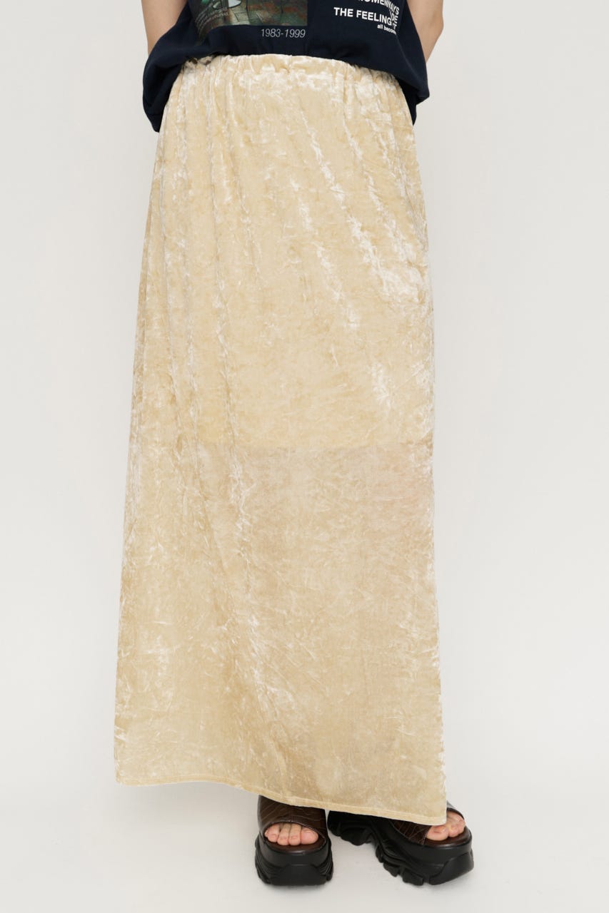 SHEER CHENILLE ロングスカート IVOY FREE