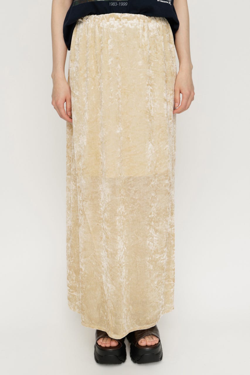 SHEER CHENILLE ロングスカート IVOY FREE