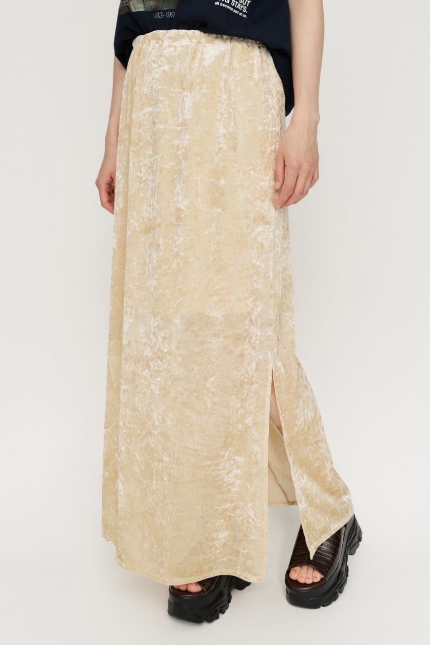 SHEER CHENILLE ロングスカート IVOY FREE