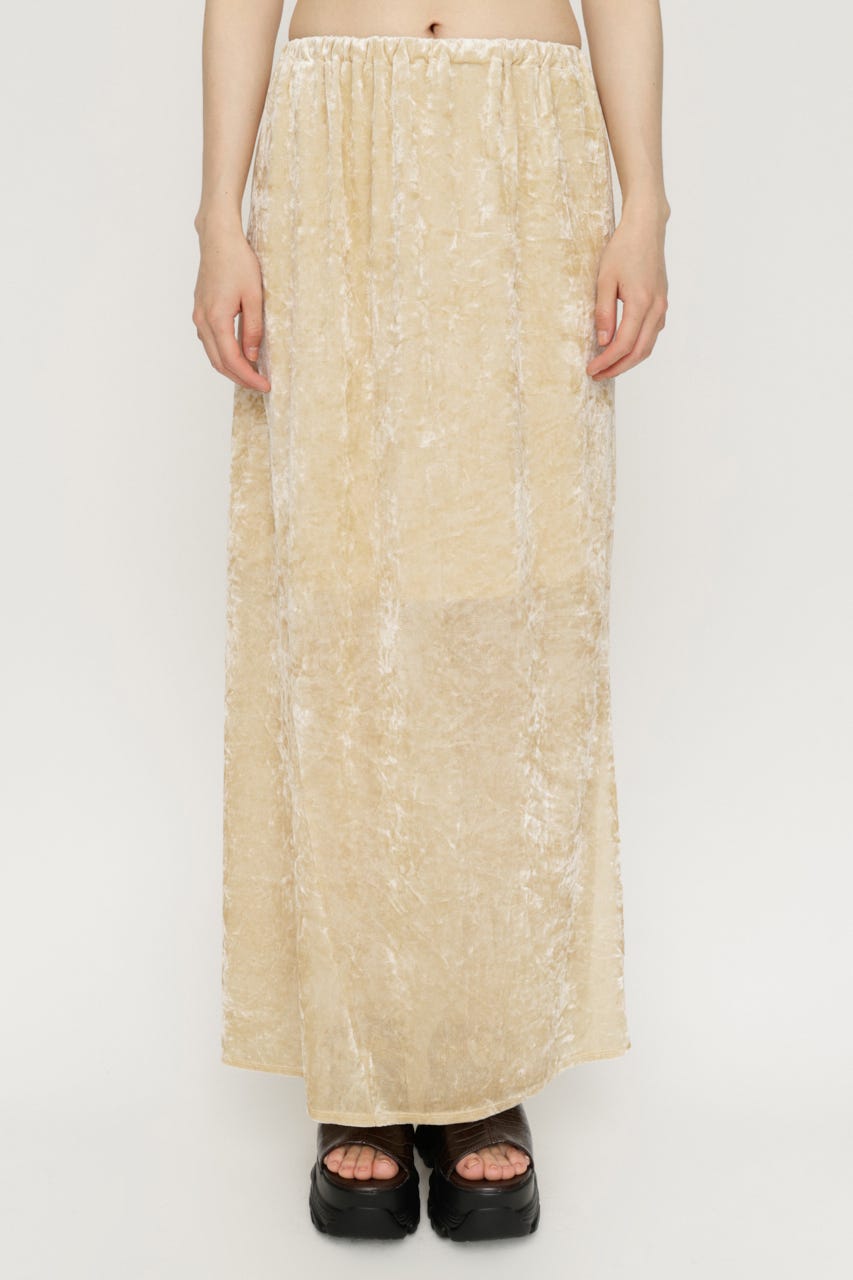 SHEER CHENILLE ロングスカート IVOY FREE