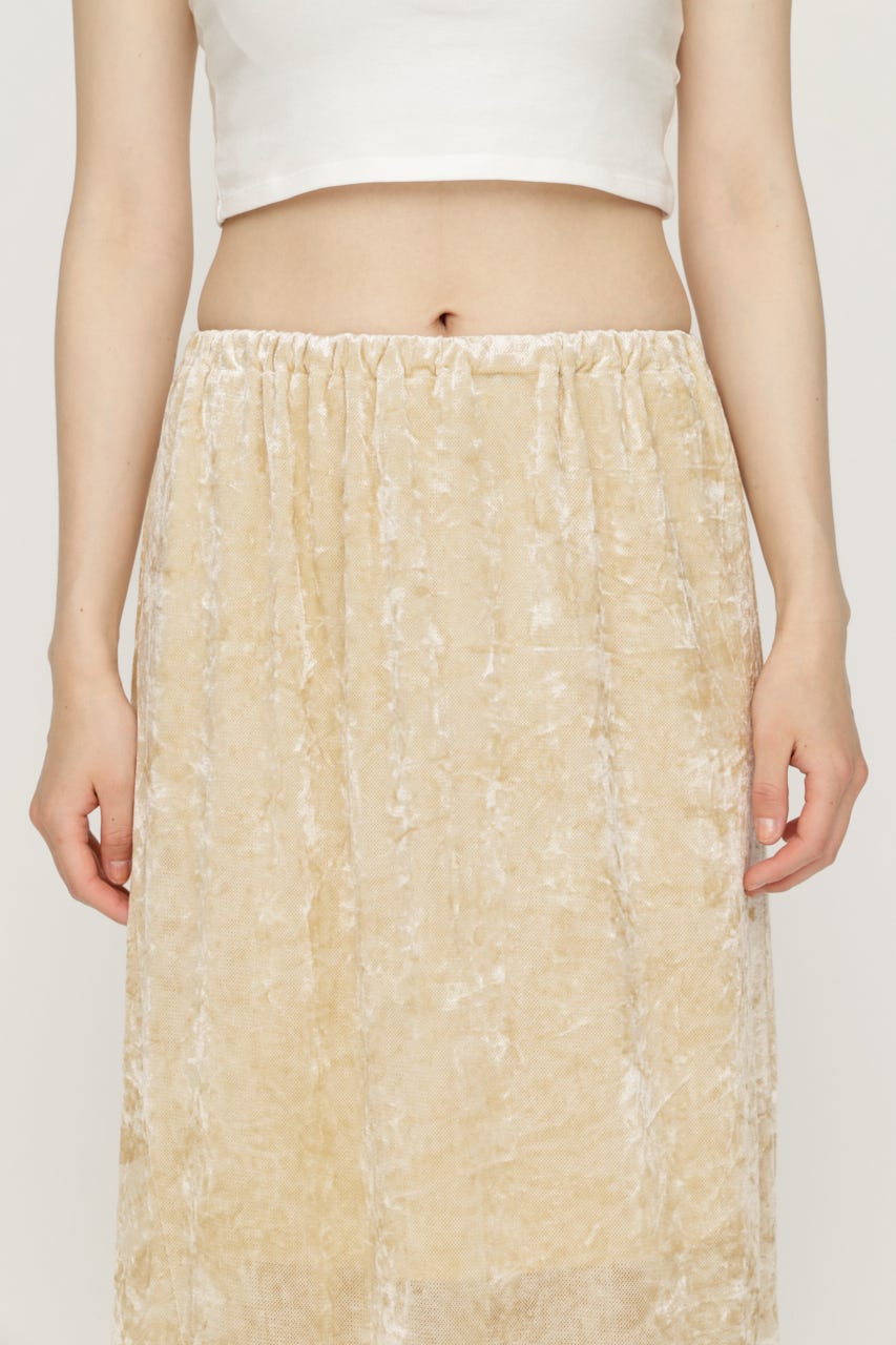SHEER CHENILLE ロングスカート IVOY FREE