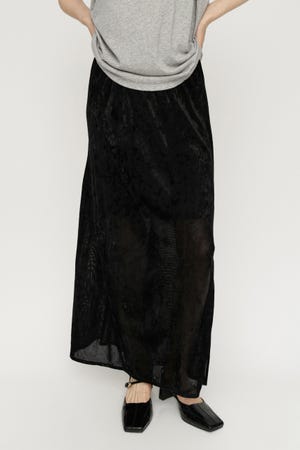 SHEER CHENILLE ロングスカート