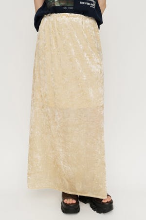 SHEER CHENILLE ロングスカート