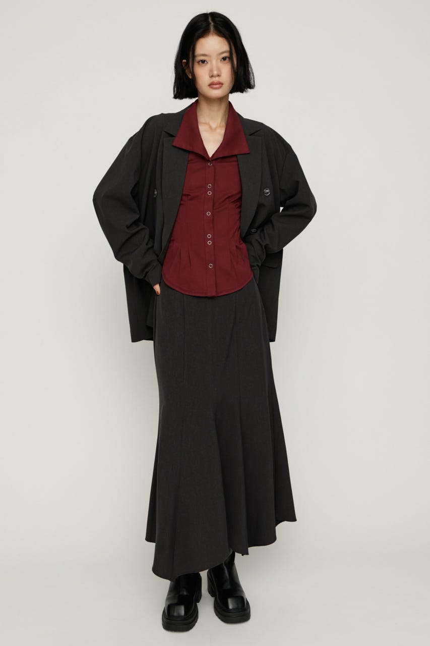 【AW PRE ORDER 第2弾】SKINNY MERMAID HEM ロングスカート T.GRY 1