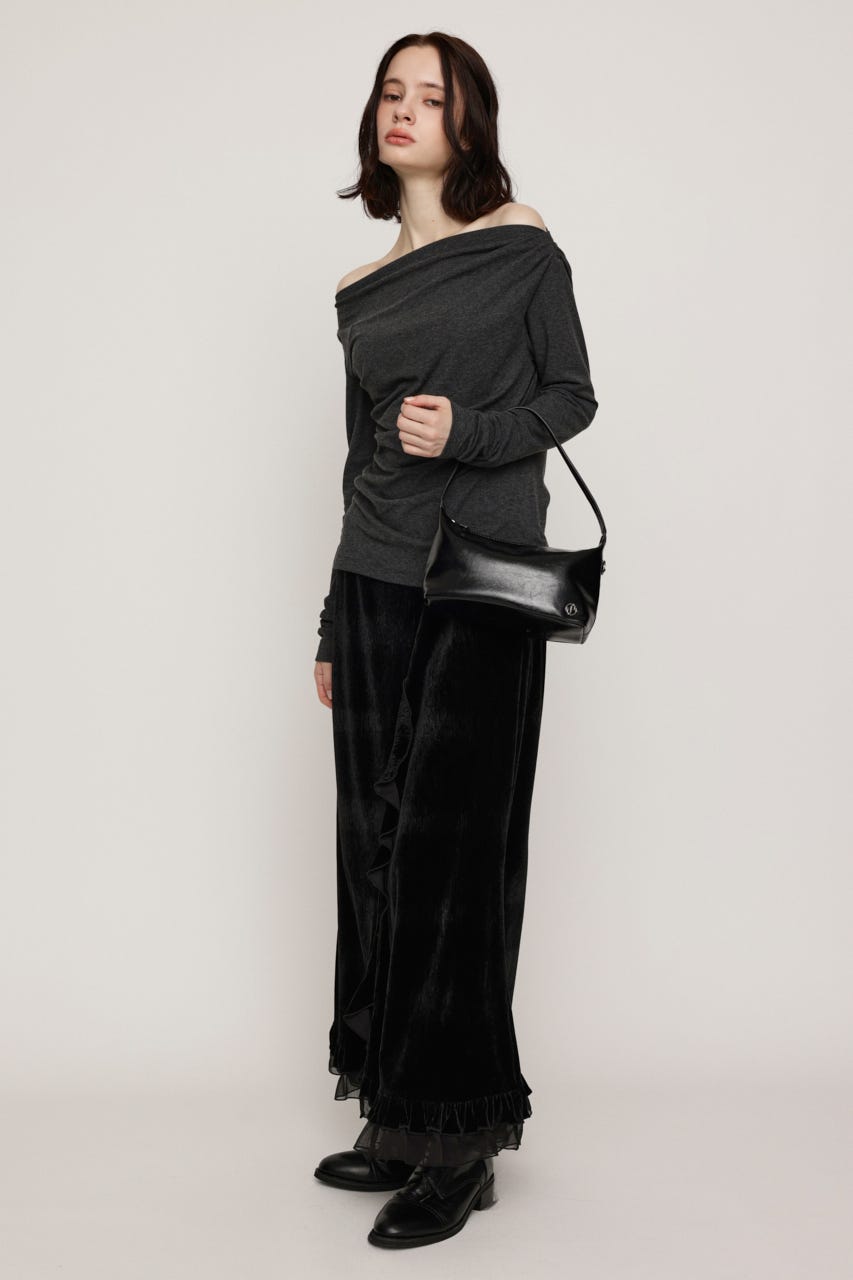 VELOURS FRILL スカート BLK 1