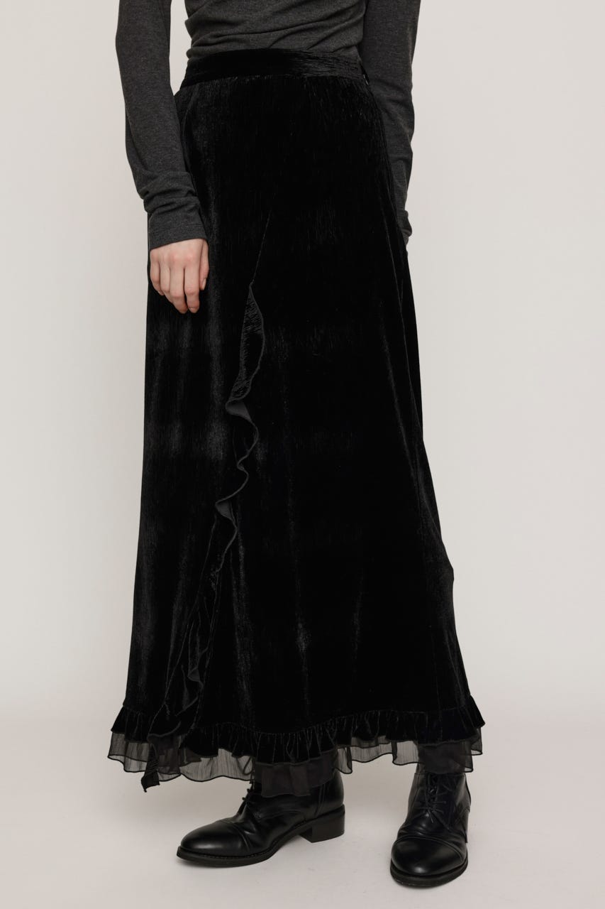 VELOURS FRILL スカート BLK 1
