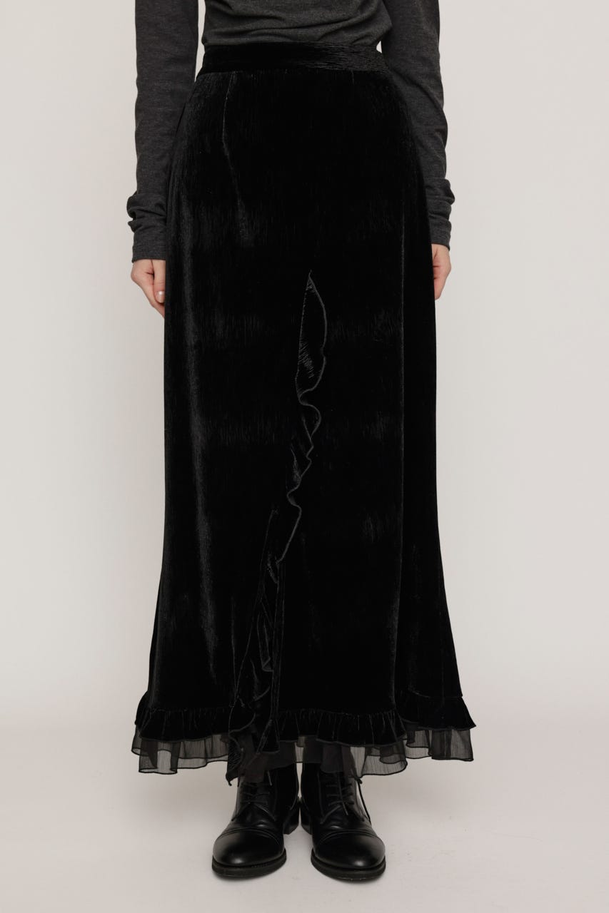 VELOURS FRILL スカート BLK 1