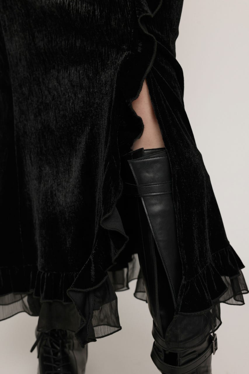 VELOURS FRILL スカート BLK 1