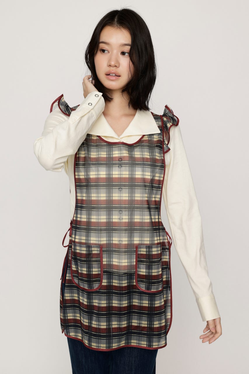 PIPING FRILL APRON M/YEL FREE