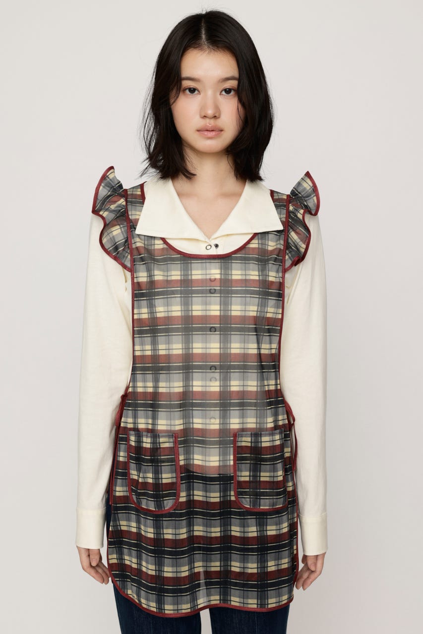 PIPING FRILL APRON M/YEL FREE