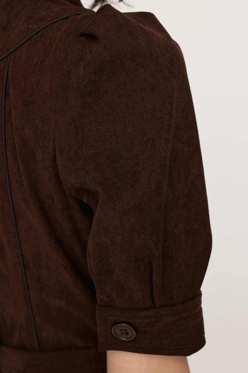 【AW PRE ORDER 第2弾】COLLAR BUTTON ショートワンピース BRN 2