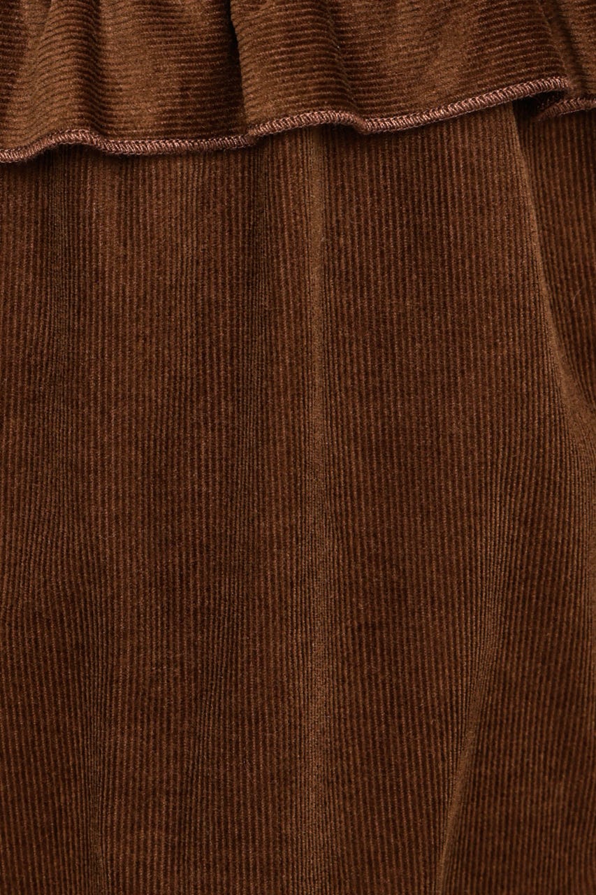 SHIRRING FRILL ロングワンピース BRN 1
