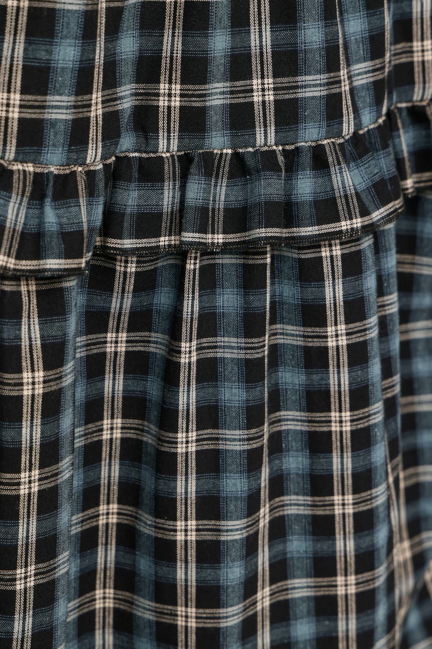 SHIRRING FRILL ロングワンピース M/NVY 1