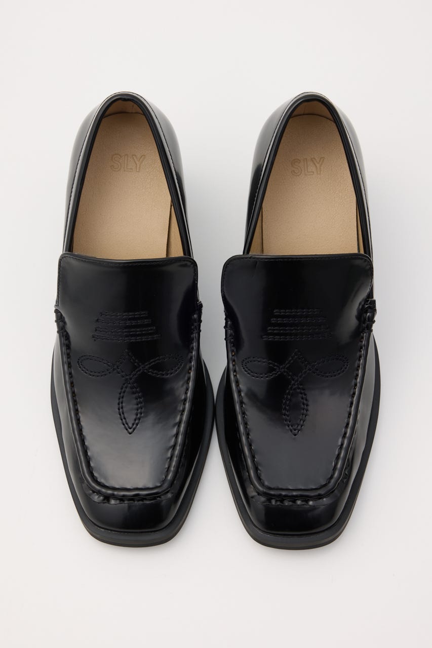 【超美品】SHOE GALLEY OTA 黒ローファー 22.5 SLY | SQUARE HEEL ローファー (ローファー・オックスフォード ) |SHEL