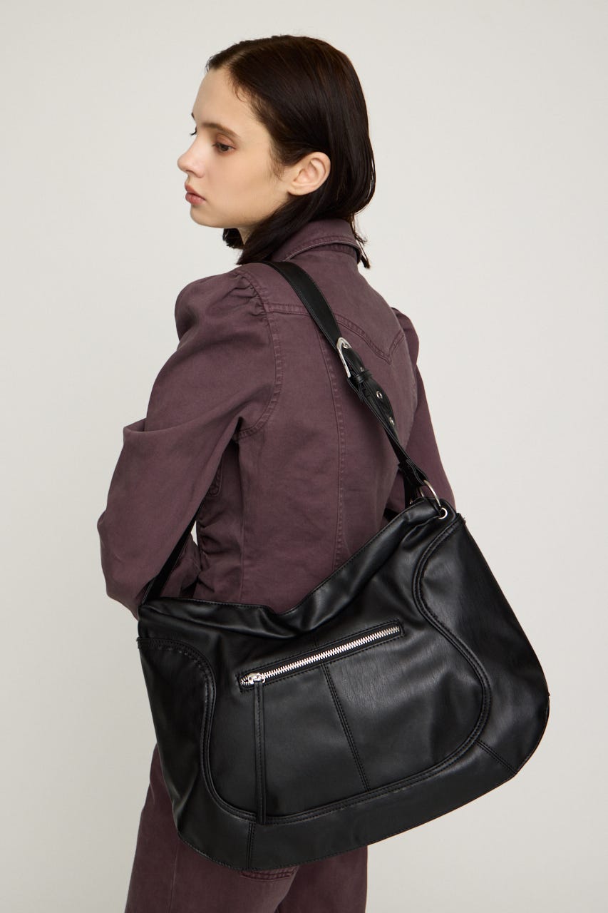 ZIP SHOULDER バッグ BLK FREE