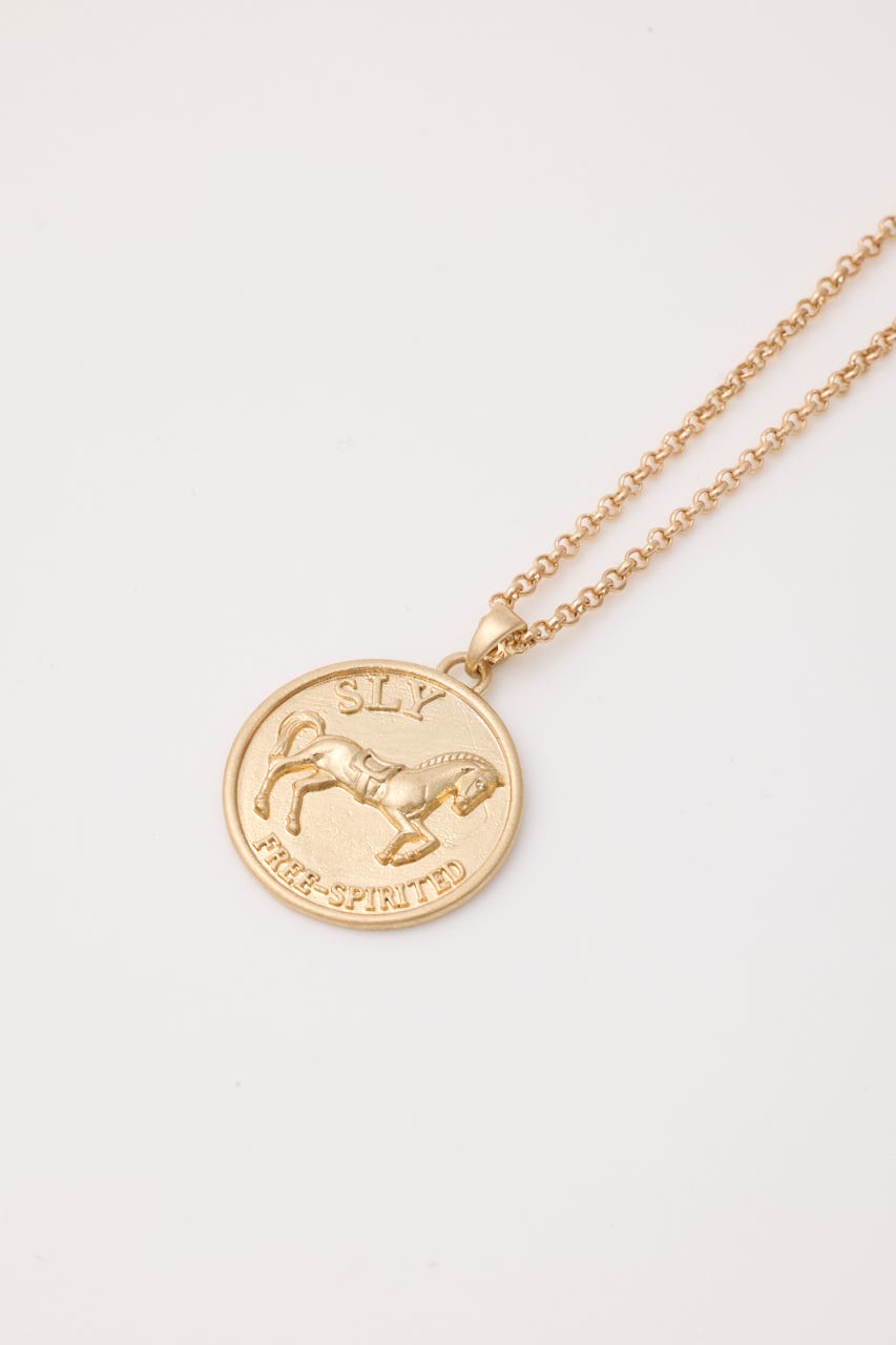 HORSE COIN CHARM ネックレス GLD FREE
