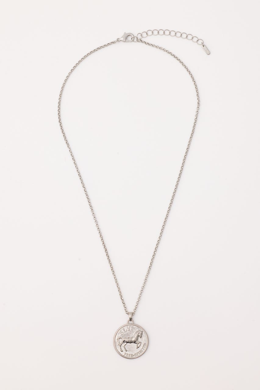 HORSE COIN CHARM ネックレス SLV FREE