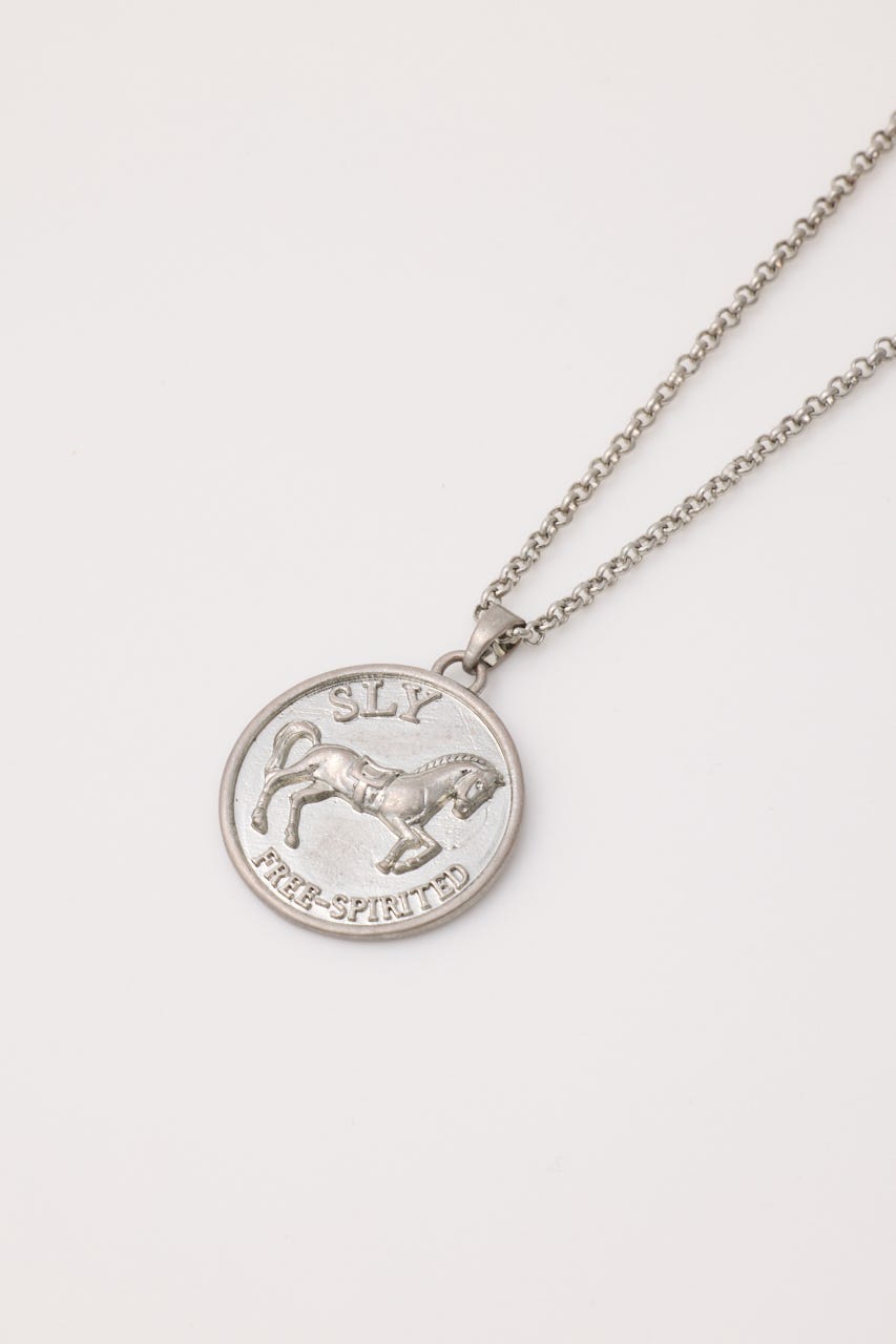 HORSE COIN CHARM ネックレス SLV FREE