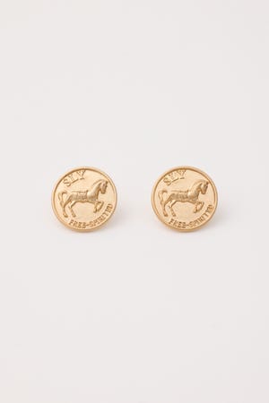 HORSE COIN CHARM ピアス