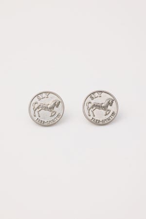 HORSE COIN CHARM ピアス