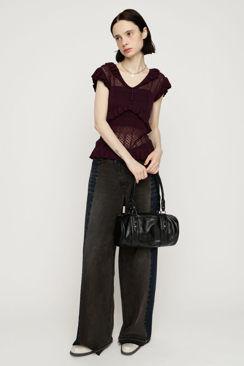 CROCHET FRILL トップス D/PUR FREE