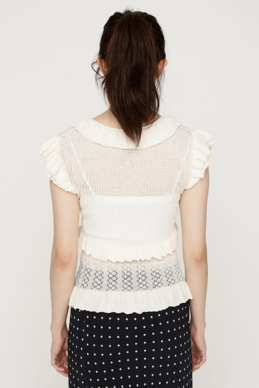 CROCHET FRILL トップス IVOY FREE