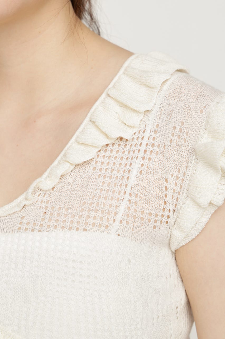 CROCHET FRILL トップス IVOY FREE