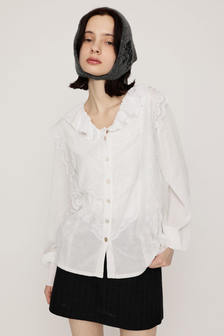 CLASSICAL HG KNIT ブラウス O/WHT FREE
