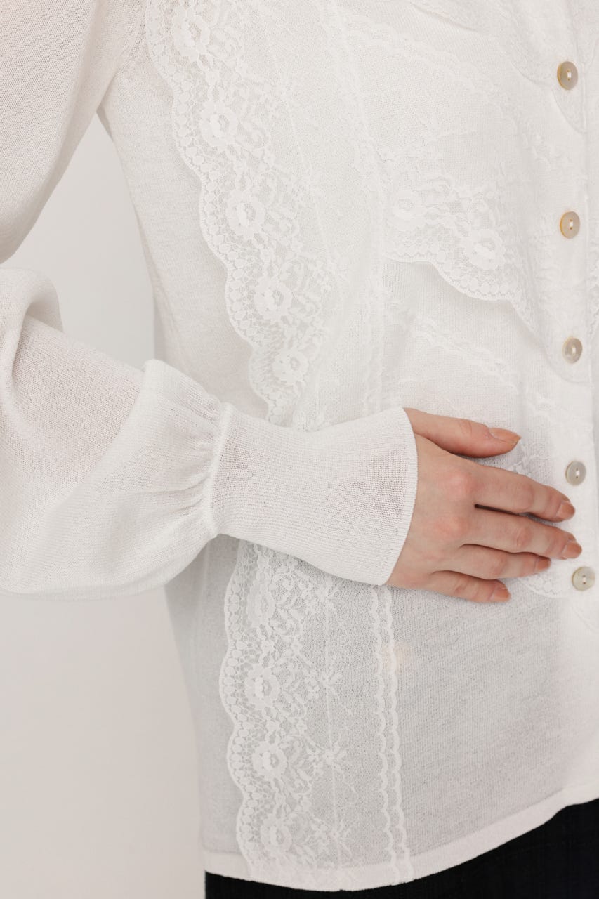 CLASSICAL HG KNIT ブラウス O/WHT FREE