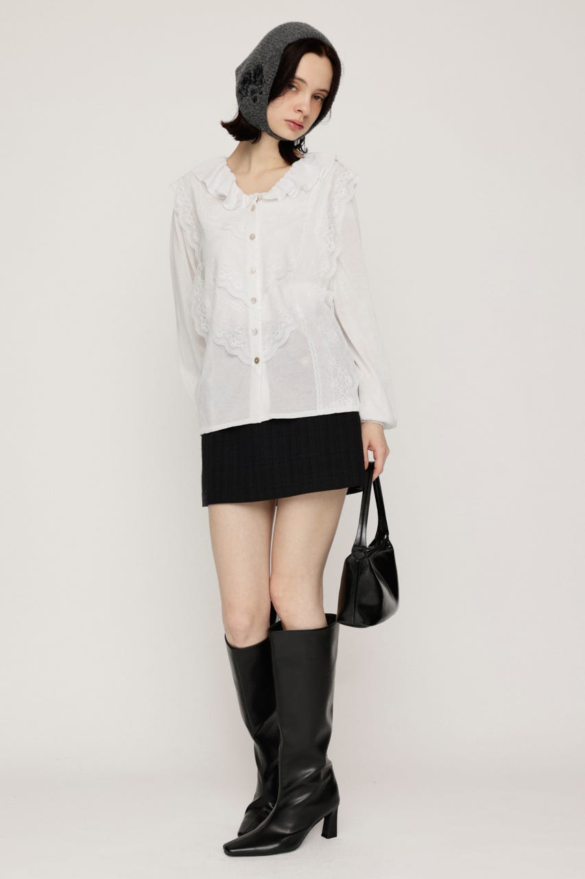 CLASSICAL HG KNIT ブラウス O/WHT FREE