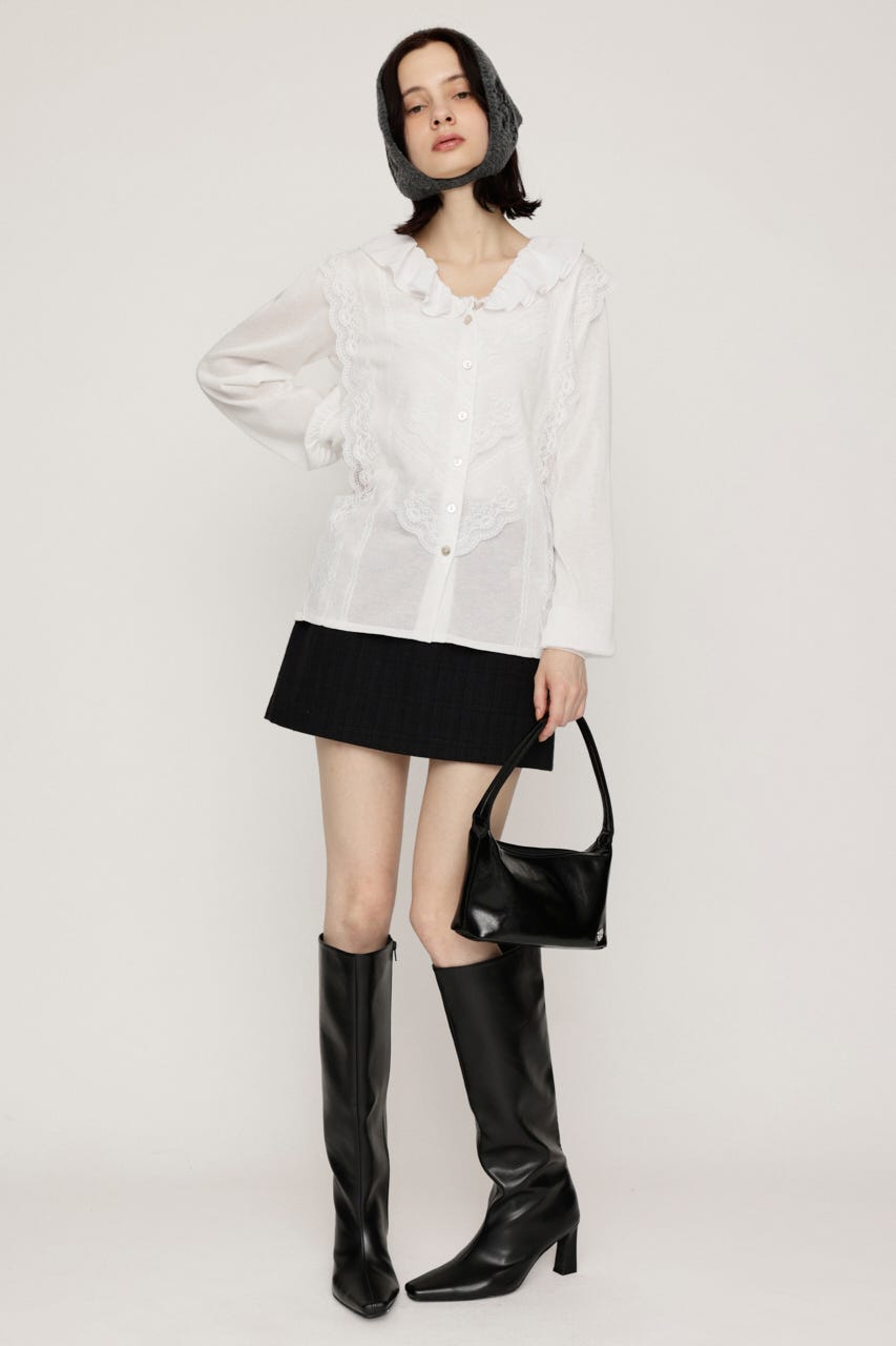 CLASSICAL HG KNIT ブラウス O/WHT FREE