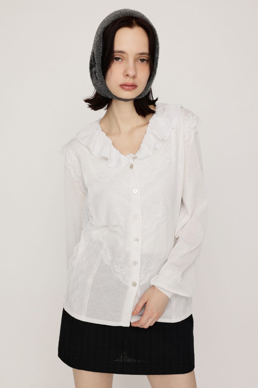 CLASSICAL HG KNIT ブラウス O/WHT FREE