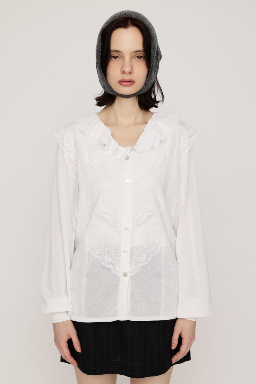 CLASSICAL HG KNIT ブラウス O/WHT FREE