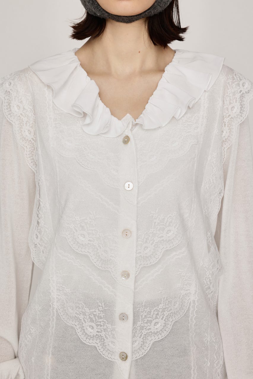 CLASSICAL HG KNIT ブラウス O/WHT FREE