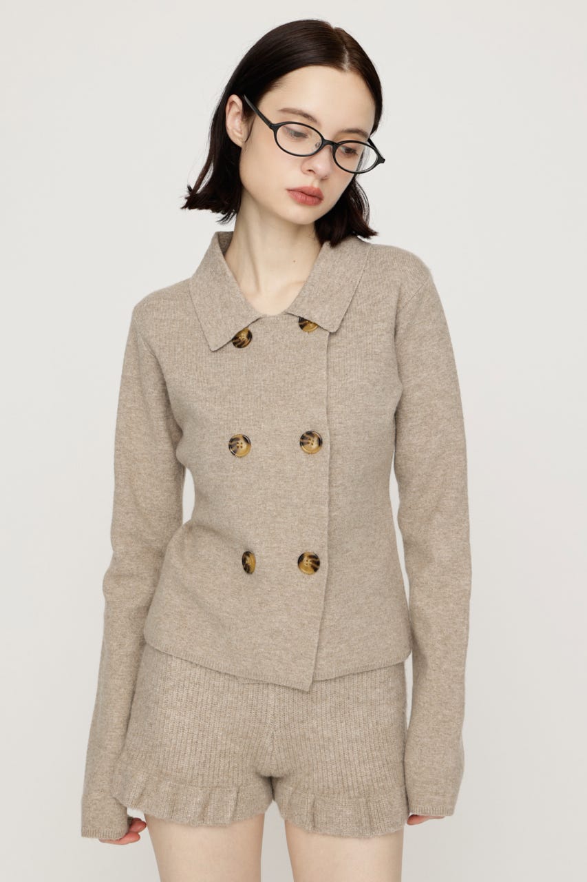 【AW PRE ORDER 第2弾】DOUBLE BUTTON KNIT ジャケット BEG FREE