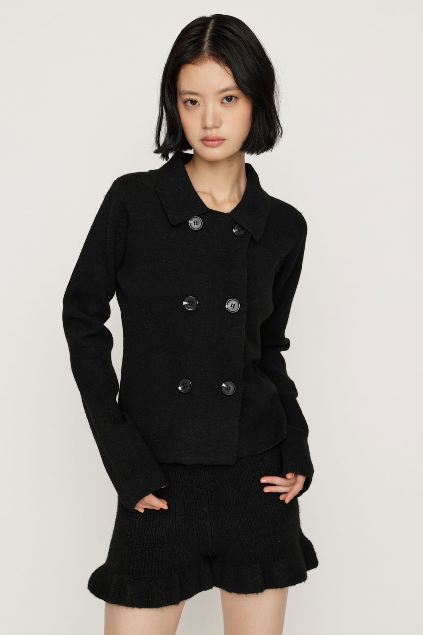 【AW PRE ORDER 第2弾】DOUBLE BUTTON KNIT ジャケット BLK FREE