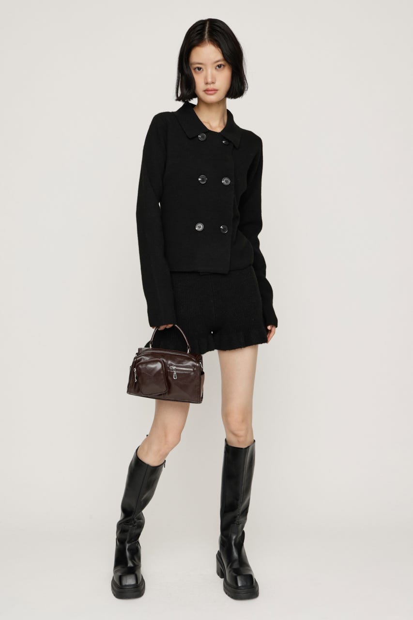 【AW PRE ORDER 第2弾】DOUBLE BUTTON KNIT ジャケット BLK FREE