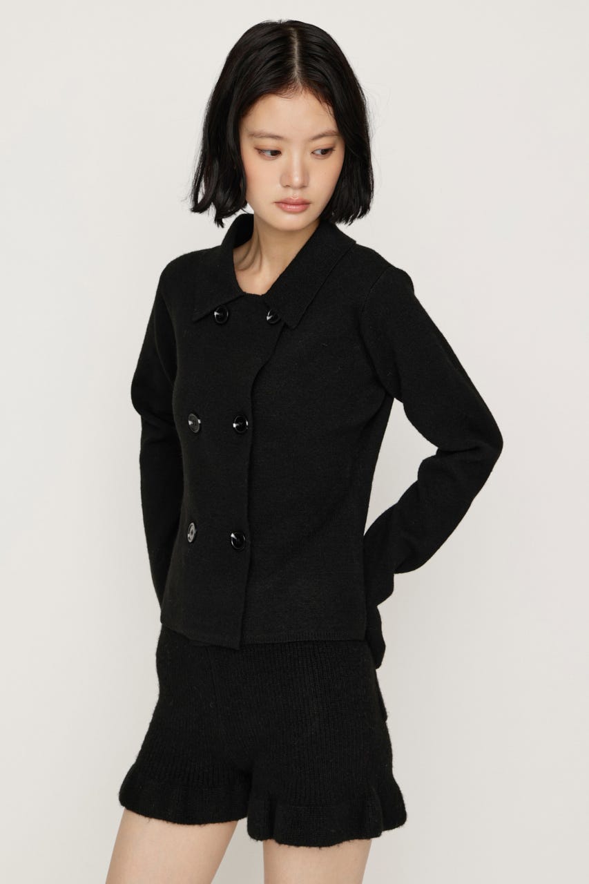 【AW PRE ORDER 第2弾】DOUBLE BUTTON KNIT ジャケット BLK FREE